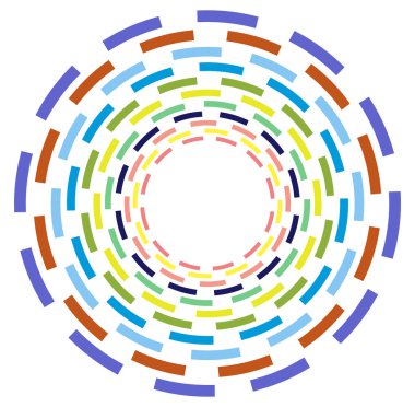 Tek noktalı, çok renkli ve renkli spiral, girdap, dönme elementi. Bükülmüş döngüsel, dairesel ve dairesel, yayılan girdap, volt şekilli