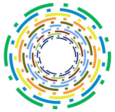 Tek noktalı, çok renkli ve renkli spiral, girdap, dönme elementi. Bükülmüş döngüsel, dairesel ve dairesel, yayılan girdap, volt şekilli