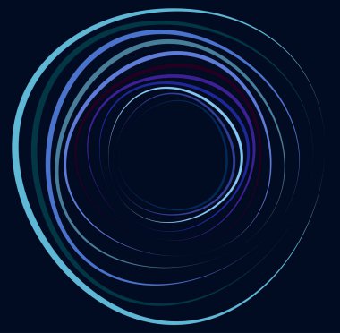 Monokrom döngüsel, döngüsel eşmerkezli halkalar. Dönen sarmal, girdap, girdap. soyut dairesel, dairesel döngü şekli, öge