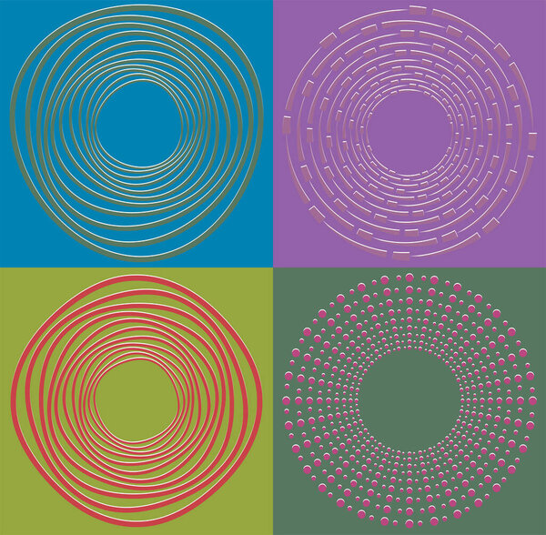 duotone curly, coil, gyration volute shape. twine vortex rotating in concentric, radial, radiating and circular, circling fashion