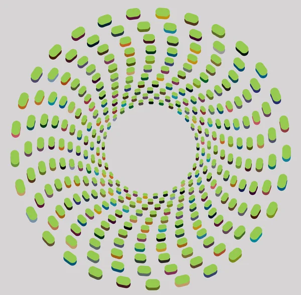 Mehrfarbige Lockige Spiralförmige Kreiselförmige Spiralform Wirbel Drehen Sich Konzentrisch Radial — Stockvektor