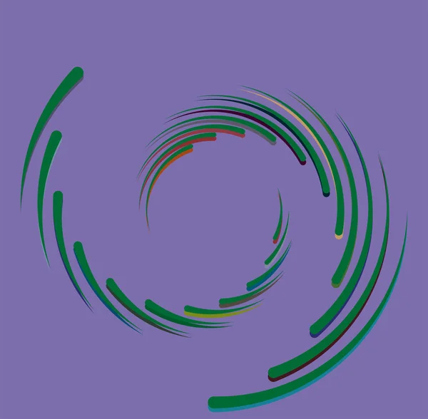Multi Color Krullend Spoel Gyratie Voluut Vorm Binnendraaiende Draaikolk Concentrische — Stockvector