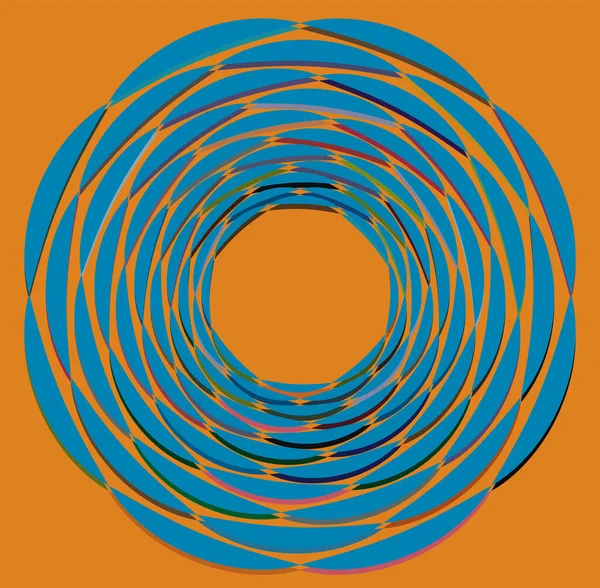 Mehrfarbige Lockige Spiralförmige Kreiselförmige Spiralform Wirbel Drehen Sich Konzentrisch Radial — Stockvektor