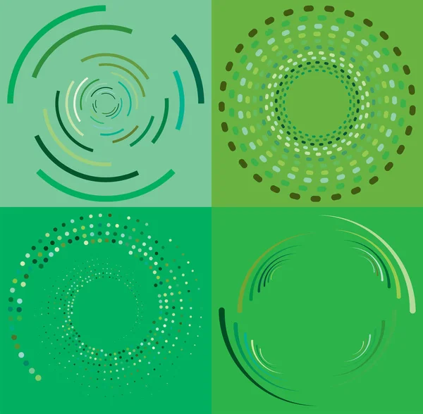 カラフルで多色で単色のサイクル同心円状のリングです 回転する螺旋渦巻渦巻渦巻 抽象的な円形 放射状のループ形状 色背景上の要素 — ストックベクタ