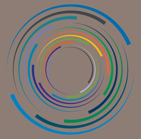 Singolo Chiazzato Multicolore Colorato Spirale Vortice Elemento Vortice Twisted Ciclico — Vettoriale Stock