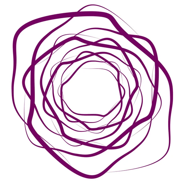 Einfarbig Monochrom Wirbeln Wirbeln Form Mit Rotation Spin Spiralverzerrung Gestaltungselement — Stockvektor