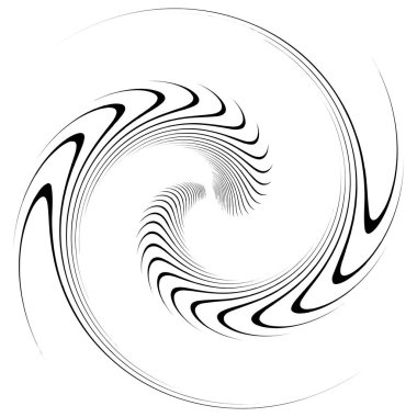 Tek renkli volt, girdap şekilleri. Çarpık sarmal elementler. Döndürme, döndürme ve bükme kavramı tasarımı