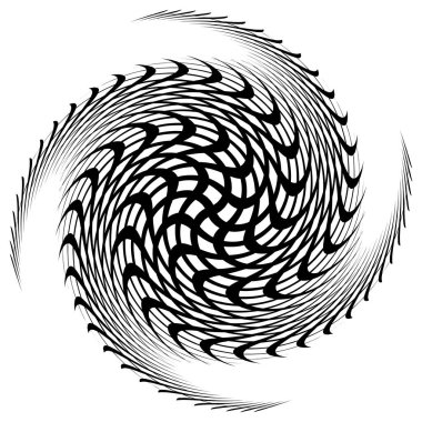 Tek renkli volt, girdap şekilleri. Çarpık sarmal elementler. Döndürme, döndürme ve bükme kavramı tasarımı