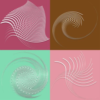 Beyaz sarmal, sarmal, kıvrık ve kıvrımlı şekiller. spiral, çevirme, girdap çizimi. Sicim tasarımı elementleri tek renk, tek renkli arkaplan, arka plan. Sarmal, volta takımı.