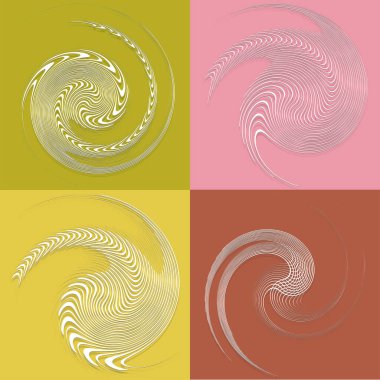 Beyaz sarmal, sarmal, kıvrık ve kıvrımlı şekiller. spiral, çevirme, girdap çizimi. Sicim tasarımı elementleri tek renk, tek renkli arkaplan, arka plan. Sarmal, volta takımı.