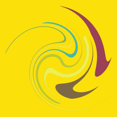 Lekeli, lekeli, kremsi tek noktalı, çok renkli ve renkli spiral, girdap, kıvrım elementi. Çarpık döngüsel, dairesel ve dairesel, ışınımlı girdap, renkli arkaplan üzerinde volt şekli, arka plan