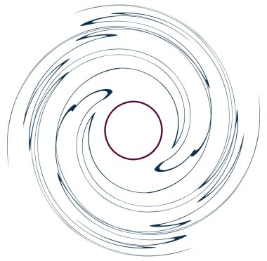 Tek noktalı, çok renkli ve renkli spiral, girdap, dönme elementi. Bükülmüş döngüsel, dairesel ve dairesel, yayılan girdap, volt şekilli