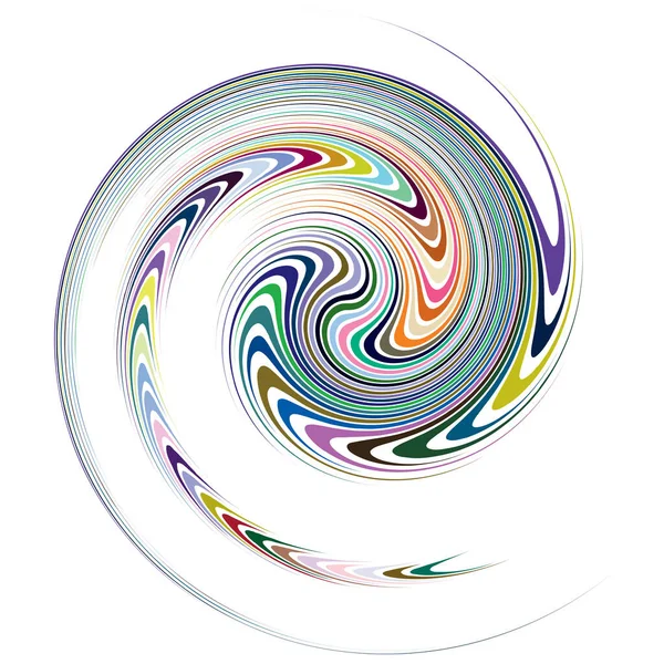 Pojedynczy Cętkowany Wielobarwny Kolorowy Spirala Wirujący Twirl Element Pokręcone Cykliczne — Wektor stockowy