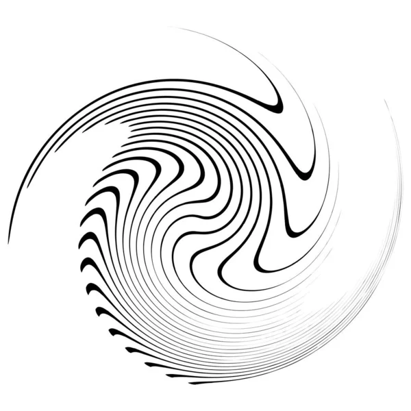 Monochrome Volute Vortex Shapes Twisted Helix Elements Rotation Spin Twist — Stock Vector