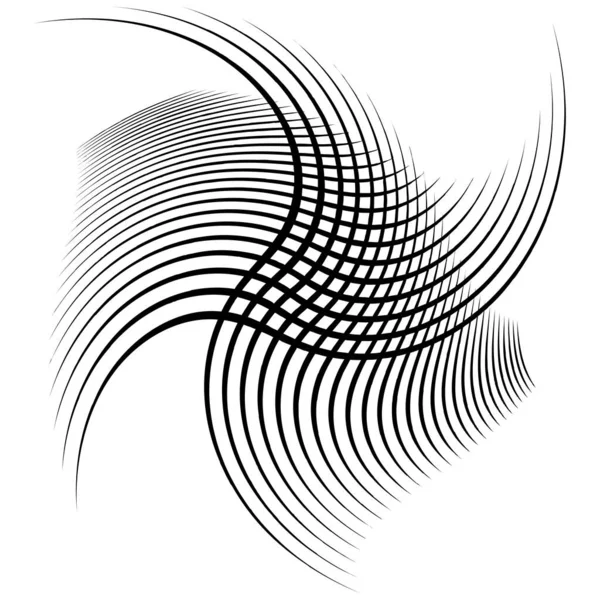 Monochrome Volute Vortex Shapes Twisted Helix Elements Rotation Spin Twist — Stock Vector