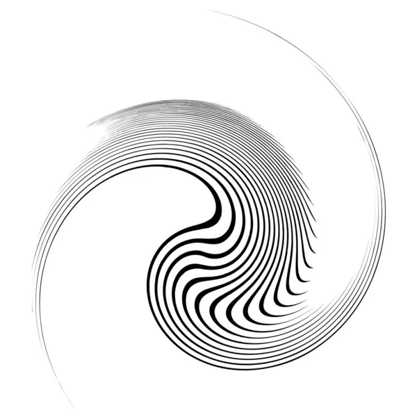 Volute Monochrome Formes Vortex Eléments Hélice Torsadés Conception Concept Rotation — Image vectorielle