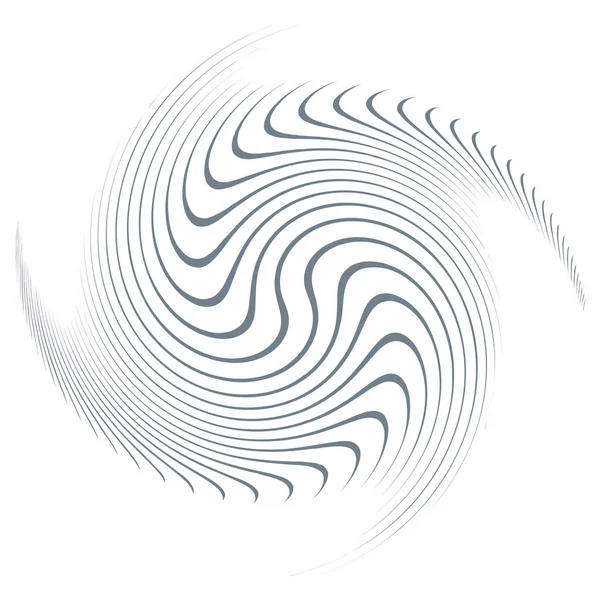 Single Colored Monochrome Twirl Swirl Shape Rotation Spin Spiral Distortion — Stock Vector