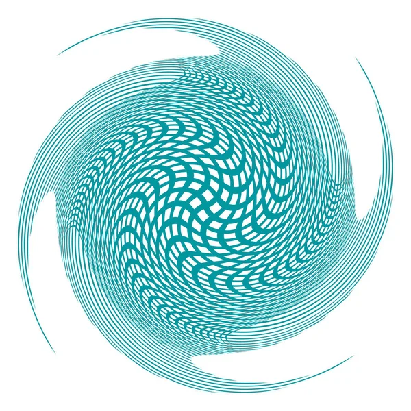 Одноцветный Монохромный Вихрь Вихрь Форма Вращением Вращением Спиральным Искажением Элемент — стоковый вектор