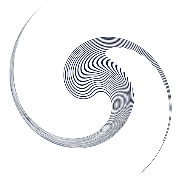 Single Colored Monochrome Twirl Swirl Shape Rotation Spin Spiral Distortion — Stock Vector