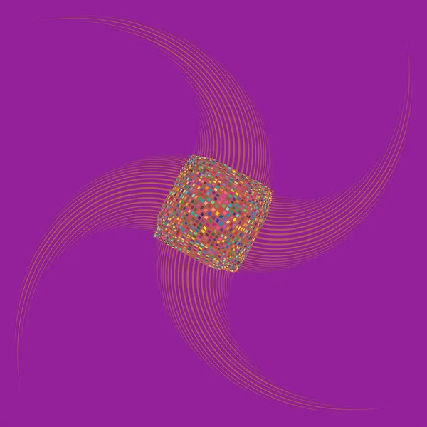 Размазанный Размазанный Кремовый Однопятнистый Разноцветный Красочный Спиральный Вращающийся Вращающийся Элемент — стоковый вектор
