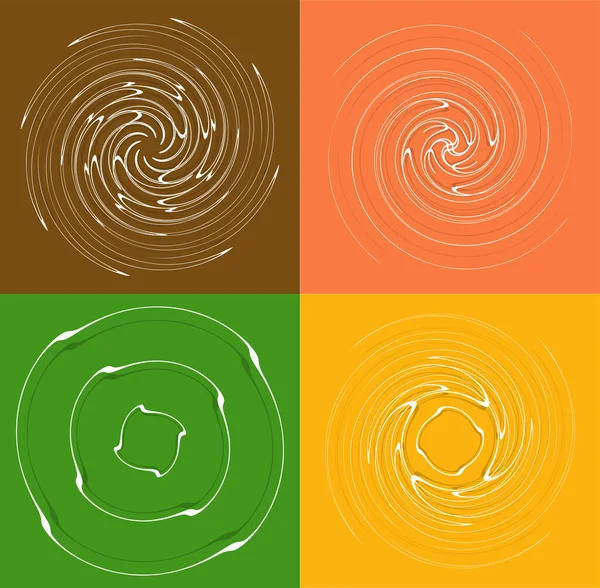 Conjunto Formas Helicoidales Blancas Espirales Rizadas Rizadas Espiral Giro Remolino — Vector de stock