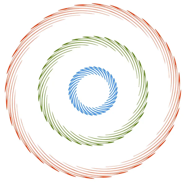 Singolo Chiazzato Multicolore Colorato Spirale Vortice Elemento Vortice Torsione Ciclica — Vettoriale Stock