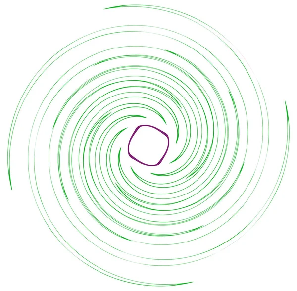 単一の斑状 多色とカラフルなスパイラル 渦巻き ツイル要素 ねじれた円形 放射状 渦状の形状 — ストックベクタ