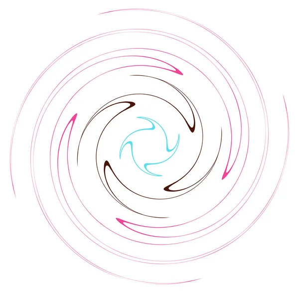 Single Moteado Multicolor Colorido Espiral Remolino Elemento Giratorio Torcido Cíclico — Vector de stock