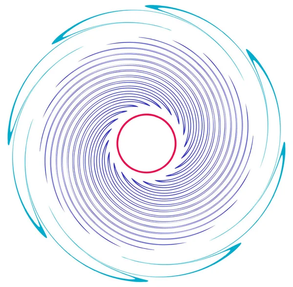 Однорядний Строкатий Різнокольоровий Барвистий Спіральний Вихровий Вихровий Елемент Скручений Циклічний — стоковий вектор