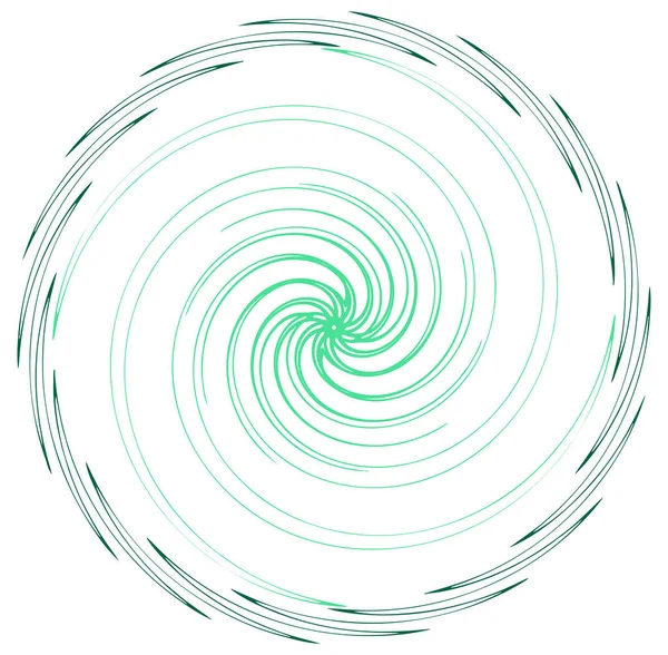 单瓣斑驳 多色和多彩的螺旋形 涡旋元素 圆形和径向 辐射状 — 图库矢量图片