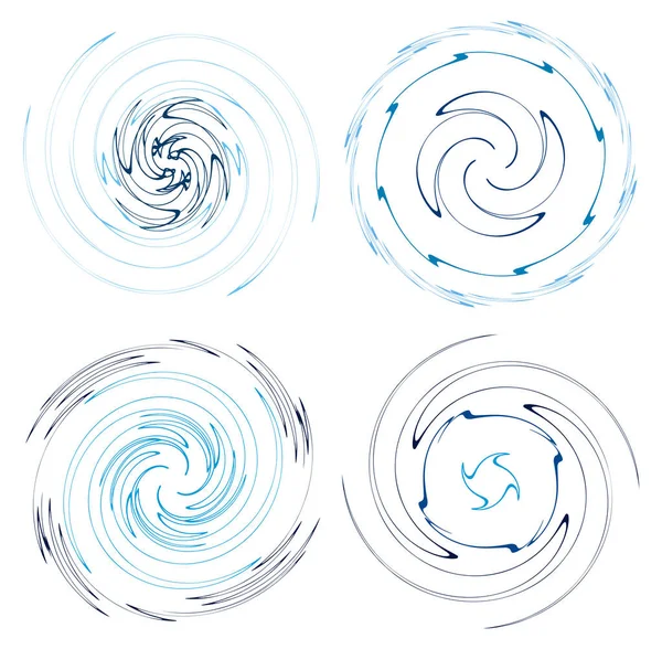 カラフルで多色で単色のサイクル同心円状のリングです 回転する螺旋 渦巻き 抽象的な円形や放射状のループの形や — ストックベクタ