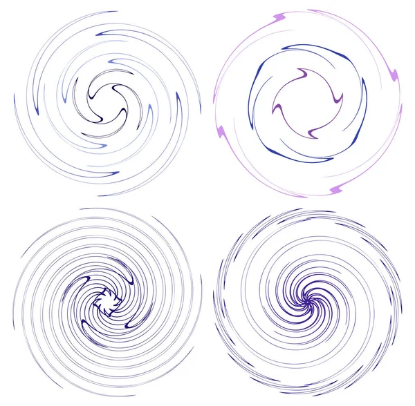 カラフルで多色で単色のサイクル同心円状のリングです 回転する螺旋 渦巻き 抽象的な円形や放射状のループの形や — ストックベクタ