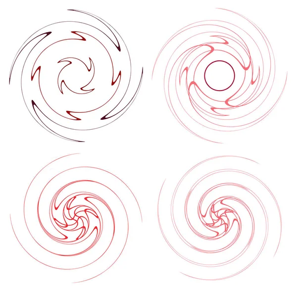 Conjunto Colores Multicolor Monocromo Cíclico Anillos Concéntricos Ciclo Espirales Giradas — Vector de stock