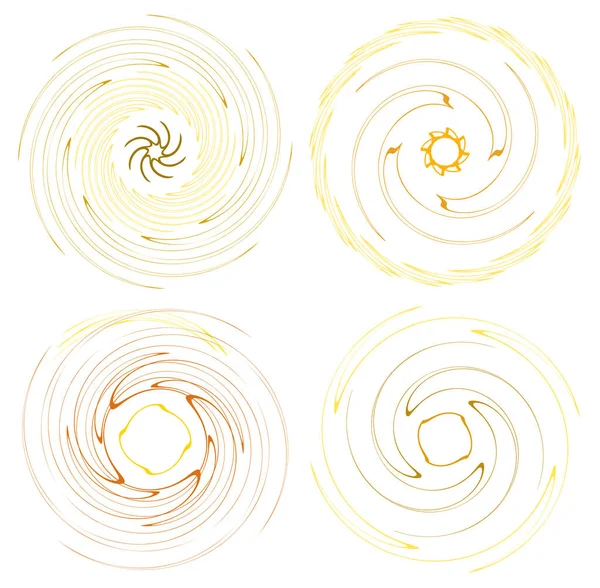 カラフルで多色で単色のサイクル同心円状のリングです 回転する螺旋 渦巻き 抽象的な円形や放射状のループの形や — ストックベクタ