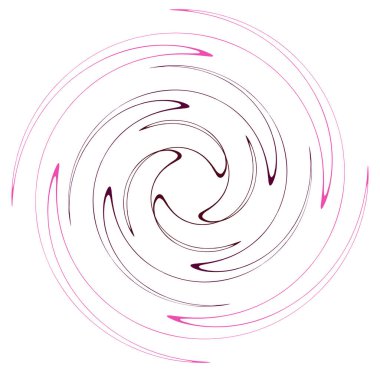 Monokrom döngüsel, döngüsel eşmerkezli halkalar. Dönen sarmal, girdap, girdap. soyut dairesel, dairesel döngü şekli, öge
