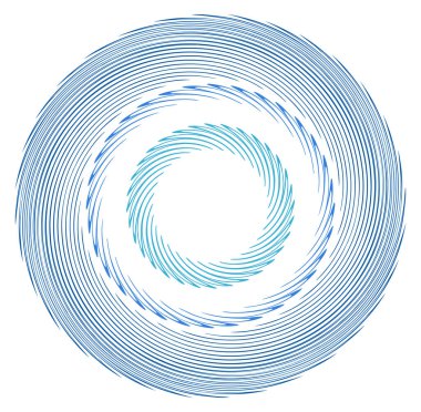 Monokrom döngüsel, döngüsel eşmerkezli halkalar. Dönen sarmal, girdap, girdap. soyut dairesel, dairesel döngü şekli, öge
