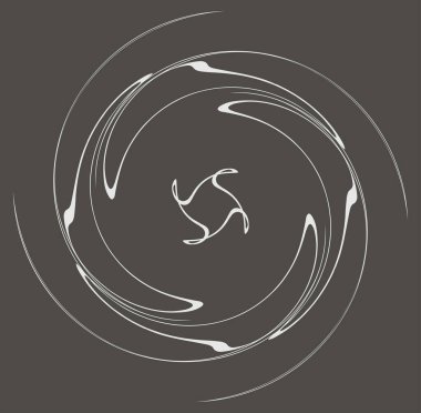 Tek renkli volt, girdap şekilleri. Çarpık sarmal elementler. Döndürme, döndürme ve bükme kavramı tasarımı