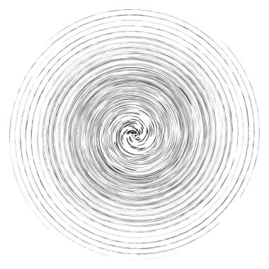 Leke, leke, grungy monochrome, siyah-beyaz volute, girdap şeklinde. Bükülmüş sarmal element. Döndürme, döndürme ve bükme konsepti tasarımı. Soyut gri pullu spiral, girdap, girdap çizimi