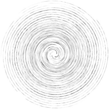 Leke, leke, grungy monochrome, siyah-beyaz volute, girdap şeklinde. Bükülmüş sarmal element. Döndürme, döndürme ve bükme konsepti tasarımı. Soyut gri pullu spiral, girdap, girdap çizimi