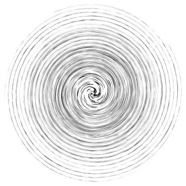 Leke, leke, grungy monochrome, siyah-beyaz volute, girdap şeklinde. Bükülmüş sarmal element. Döndürme, döndürme ve bükme konsepti tasarımı. Soyut gri pullu spiral, girdap, girdap çizimi