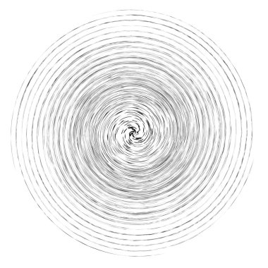 Leke, leke, grungy monochrome, siyah-beyaz volute, girdap şeklinde. Bükülmüş sarmal element. Döndürme, döndürme ve bükme konsepti tasarımı. Soyut gri pullu spiral, girdap, girdap çizimi