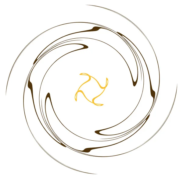 Monokroma Cykliska Cykel Koncentriska Ringar Snurrad Spiral Virvel Virvel Abstrakt — Stock vektor
