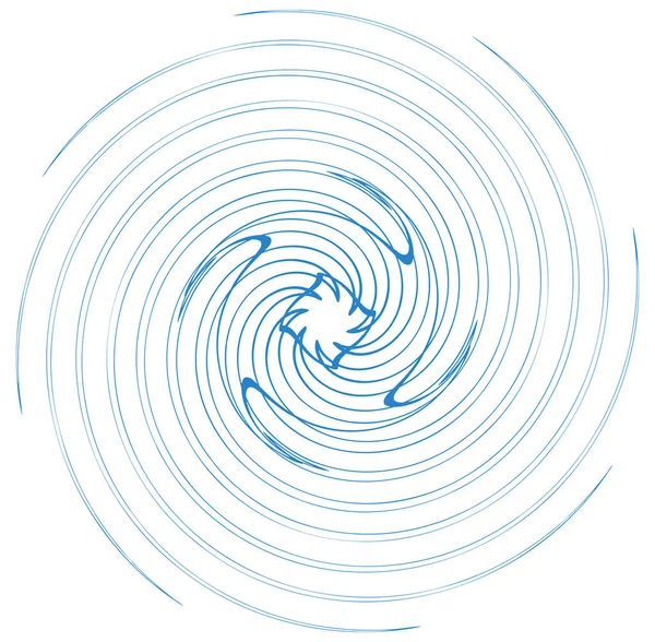 单色环 周期同心环 旋转的螺旋形 螺旋形 径向环状 — 图库矢量图片