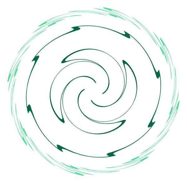 Monocromo Cíclico Ciclo Anillos Concéntricos Espiral Girada Vórtice Verticilo Circular — Archivo Imágenes Vectoriales