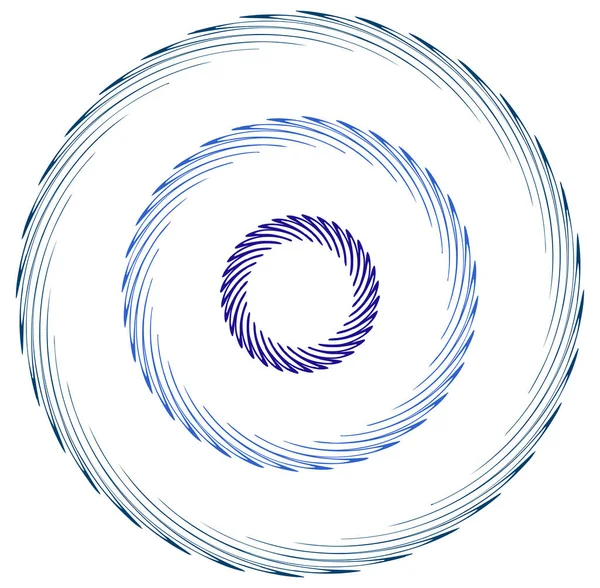 Monochrom Zyklische Zyklische Konzentrische Ringe Drehspirale Wirbel Wirbel Abstrakt Kreisförmig — Stockvektor