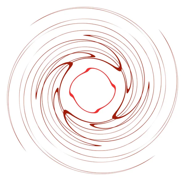 Siklus Monokrom Siklus Cincin Konsentris Berputar Spiral Vortex Whorl Abstrak - Stok Vektor