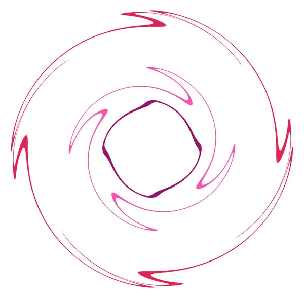 Monocromatico Ciclico Ciclo Anelli Concentrici Spirale Ruotata Vortice Vortice Astratto — Vettoriale Stock