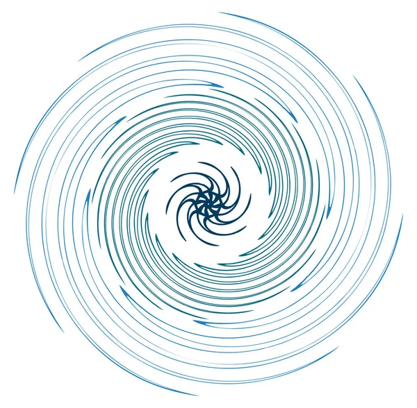 Monocromo Cíclico Ciclo Anillos Concéntricos Espiral Girada Vórtice Verticilo Circular — Archivo Imágenes Vectoriales