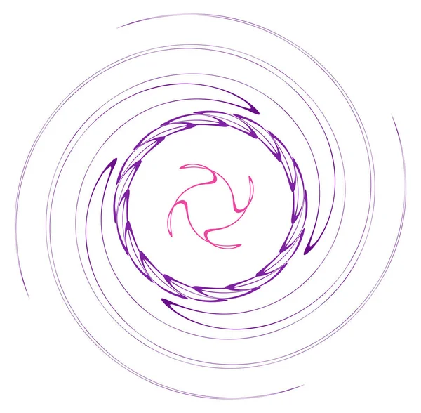 Cíclico Monocromático Anéis Concêntricos Ciclo Espiral Giratória Vórtice Turbilhão Abstrato — Vetor de Stock