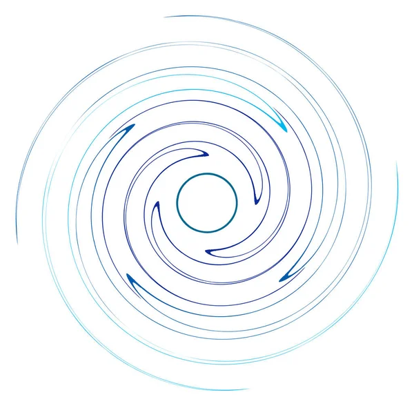 Cíclico Monocromático Anéis Concêntricos Ciclo Espiral Giratória Vórtice Turbilhão Abstrato —  Vetores de Stock